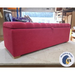 Dean Deep Buttoned Lid Storage Ottoman 152 x 53cm (60 x 21") House Weave Fuchsia - 1ins Light Square Feet 218212