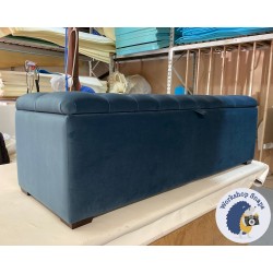 Dean Deep Buttoned Lid Storage Ottoman 152 x 53cm (60 x 21") JBrown Amalfi Sapphire - 1ins Dark Square Foot 236262
