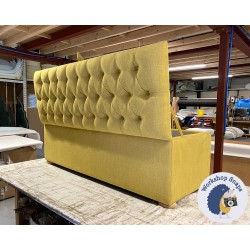 Dean Deep Buttoned Lid Storage Ottoman 152 x 53cm (60 x 21") Soft Weave Mustard - 1.5ins Light Bun Foot 236752