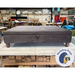 BESPOKE SIZE Heartwood Plain & Piped Lid Medium Depth Storage Footstool 122 x 152cm (48 x 60") House Velvet Slate - 5in Tapered Leg Oak 4982 BESPOKE SIZE Heartwood Plain & Piped Lid Medium Depth Storage Footstool 122 x 152cm (48 x 60") House Velvet Slate - 5in Tapered Leg Oak 4982