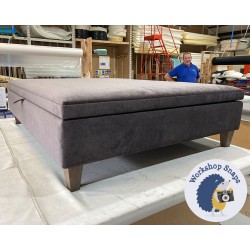 BESPOKE SIZE Heartwood Plain & Piped Lid Medium Depth Storage Footstool 122 x 152cm (48 x 60") House Velvet Slate - 5in Tapered Leg Oak 4982 BESPOKE SIZE Heartwood Plain & Piped Lid Medium Depth Storage Footstool 122 x 152cm (48 x 60") House Velvet Slate - 5in Tapered Leg Oak 4982