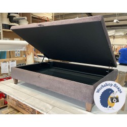 BESPOKE SIZE Heartwood Plain & Piped Lid Medium Depth Storage Footstool 122 x 152cm (48 x 60") House Velvet Slate - 5in Tapered Leg Oak 4982 BESPOKE SIZE Heartwood Plain & Piped Lid Medium Depth Storage Footstool 122 x 152cm (48 x 60") House Velvet Slate - 5in Tapered Leg Oak 4982