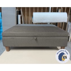 Heartwood Plain & Piped Lid Medium Depth Storage Footstool 122 x 122cm (48 x 48") Soft Weave Ash - 5ins Tapered Oak Leg 6929 Heartwood Plain & Piped Lid Medium Depth Storage Footstool 122 x 122cm (48 x 48") Soft Weave Ash - 5ins Tapered Oak Leg 6929
