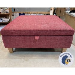 Heartwood Plain & Piped Lid Medium Depth Storage Footstool 91 x 91cm (36 x 36") Basket Weave Fuchsia - 5ins Tapered Leg Natural Leg 5274 Heartwood Plain & Piped Lid Medium Depth Storage Footstool 91 x 91cm (36 x 36") Basket Weave Fuchsia - 5ins Tapered Leg Natural Leg 5274