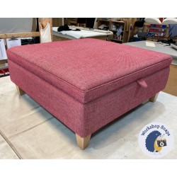 Heartwood Plain & Piped Lid Medium Depth Storage Footstool 91 x 91cm (36 x 36") Basket Weave Fuchsia - 5ins Tapered Leg Natural Leg 5274 Heartwood Plain & Piped Lid Medium Depth Storage Footstool 91 x 91cm (36 x 36") Basket Weave Fuchsia - 5ins Tapered Leg Natural Leg 5274