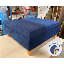 Heartwood Plain & Piped Lid Medium Depth Storage Footstool 91 x 91cm (36 x 36") Soft Weave Sapphire - Single Piped Trim - 5ins Tapered Natural Leg 7458 Heartwood Plain & Piped Lid Medium Depth Storage Footstool 91 x 91cm (36 x 36") Soft Weave Sapphire - Single Piped Trim - 5ins Tapered Natural Leg 7458