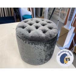 Selwood Deep Buttoned & Piped Lid Full Depth Round Storage Footstool 51cm (20") JBrown Modena Steel - Single Piped Trim 9532 Selwood Deep Buttoned & Piped Lid Full Depth Round Storage Footstool 51cm (20") JBrown Modena Steel - Single Piped Trim 9532