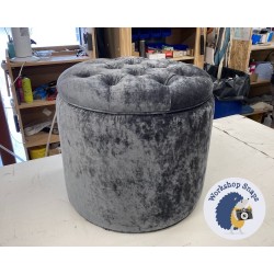 Selwood Deep Buttoned & Piped Lid Full Depth Round Storage Footstool 51cm (20") JBrown Modena Steel - Single Piped Trim 9532 Selwood Deep Buttoned & Piped Lid Full Depth Round Storage Footstool 51cm (20") JBrown Modena Steel - Single Piped Trim 9532
