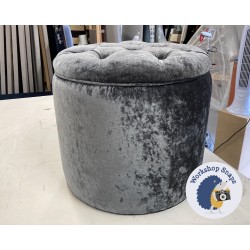 Selwood Deep Buttoned & Piped Lid Full Depth Round Storage Footstool 51cm (20") JBrown Modena Steel - Single Piped Trim 9532 Selwood Deep Buttoned & Piped Lid Full Depth Round Storage Footstool 51cm (20") JBrown Modena Steel - Single Piped Trim 9532