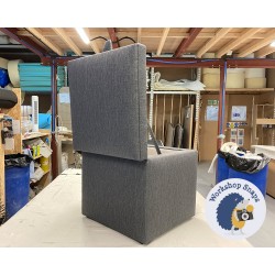 Brechfa Plain Lid Storage Ottoman 48 x 48cm (19 x 19") in Textured Weave Slate - 9601 Brechfa Plain Lid Storage Ottoman 48 x 48cm (19 x 19") in Textured Weave Slate - 9601