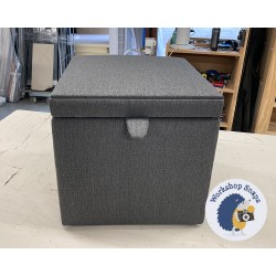 Brechfa Plain Lid Storage Ottoman 48 x 48cm (19 x 19") in Textured Weave Slate - 9601 Brechfa Plain Lid Storage Ottoman 48 x 48cm (19 x 19") in Textured Weave Slate - 9601