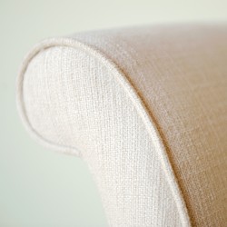 Brignall Deep Buttoned Top Scroll Arm Bench Stool with Border 88 x 39cm (35 x 15") in Soft Weave Stone