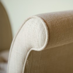 Brignall Deep Buttoned Top Scroll Arm Bench Stool with Border 88 x 39cm (35 x 15") in Soft Weave Stone