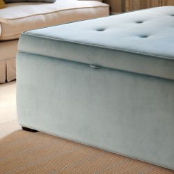 Image for style reference; Whinfell Shallow Buttoned & Piped Lid Full Depth Storage Footstool in Soft Velvet Sky Image for style reference; Whinfell Shallow Buttoned & Piped Lid Full Depth Storage Footstool in Soft Velvet Sky